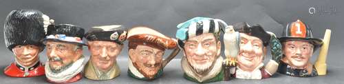 SIX ROYAL DOULTON TOBY CHARACTER JUGS.