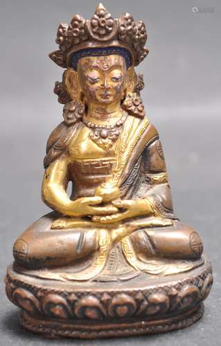 19TH CENTURY CHINESE GILT BRONZE BUDDHA