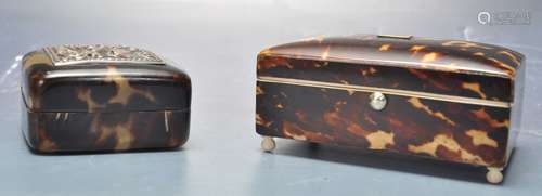 TWO 19TH CENTURY VICTORIAN TORTOISESHELL BOXES