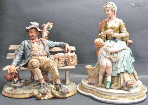 PAIR OF 20TH CENTURY CAPODIMONTE FIGURINES.