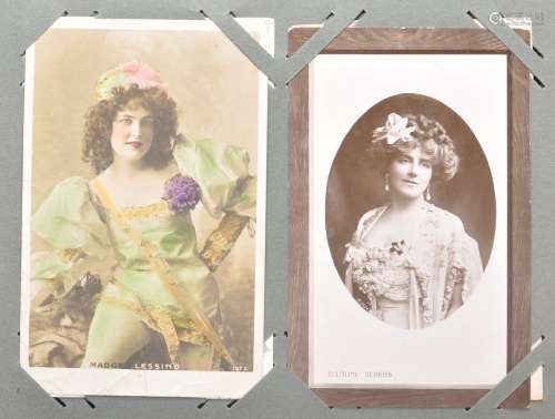 ALBUM OF EDWARDIAN ACTRESS POSTCARDS