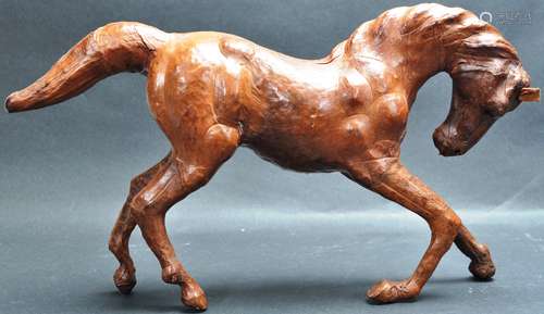 20TH CENTURY BROWN LEATHER HORSE IN THE MANNER OF LIBERTY