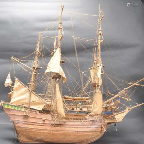 TWO HAND MADE WOODEN SHIPS / GALLEON