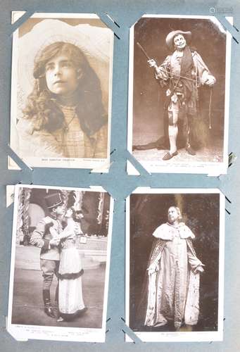 EDWARDIAN PERIOD POSTCARD ALBUM - ACTORS & ACTRESSES