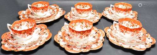 EDWARDIAN PARAGON IMARI STYLE TEA SERVICE.