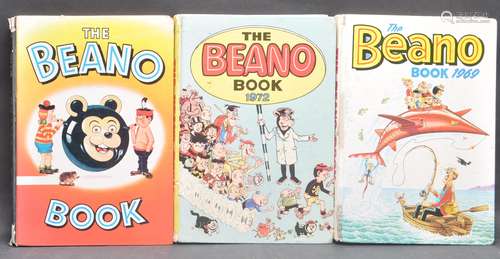 GROUP OF THREE VINTAGE BEANO BOOKS TO INCLUDE 1972, 1964 AND...