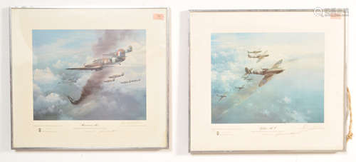 TWO VINTAGE LATE 20TH CENTURY SIGNED BATTLE OF BRITAIN RELAT...