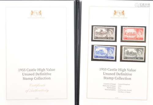 STAMPS - 1955 CASTLE HIGH VALUE UNUSED DEFINITIVE STAMP COLL...