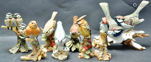 COLLECTION OF 20TH CENTURY CAPODIMONTE BIRD FIGURES.