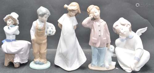 GROUP OF NAO LLADRO CERAMIC CHILDREN FIGURINES.