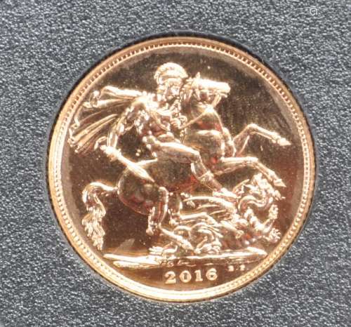 2016 ELIZABETH II 22CT GOLD SOVEREIGN