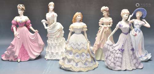 COALPORT AND ROYAL WORCESTER 'AGE OF ELEGANCE' LADY FIGURES.