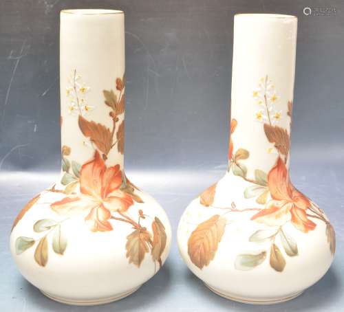 PAIR OF EARLY 20TH CENTURY FRENCH OPALINE VASES