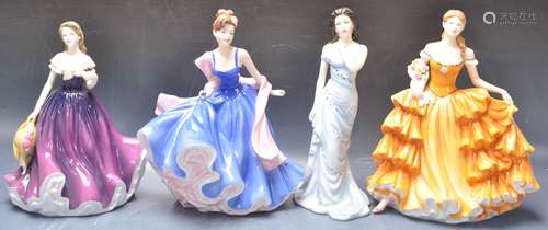 GROUP OF FOUR ROYAL DOULTON LADY FIGURES FROM THE PRETTY LAD...