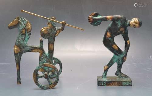 TWO 20TH CENTURY GRAND TOUR STYLE BRONZE FIGURINES