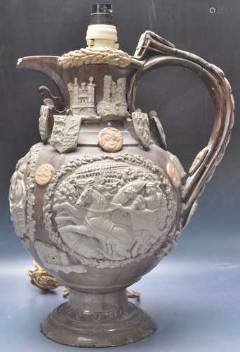 19TH CENTURY VICTORIAN CASTLE HEDINGHAM POTTERY JUG - THE ES...