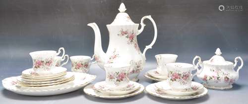 20TH CENTURY ROYAL ALBERT LAVENDER ROSE TEA SERVICE.