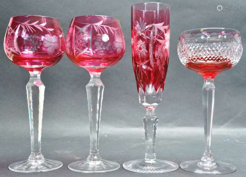 COLLECTION OF FOUR LEAD CRYSTAL GLASSES