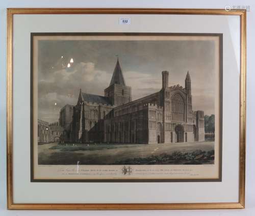 Rochester Cathedral - an antique engraving by J. Jeakes afte...