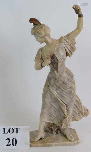 A 19th Century marble sculpture of a Spanish flamenco dancer...