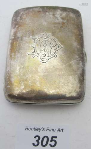 A monogrammed Victorian silver cigarette case, Birmingham 18...