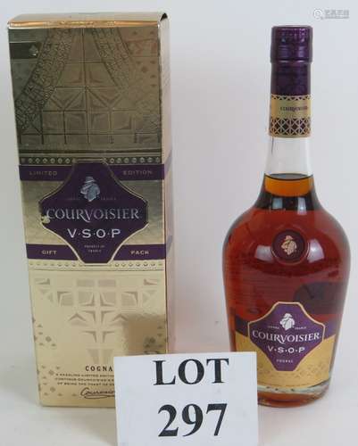 A bottle of Courvoisier VSOP cognac, 70CL, in box. Condition...