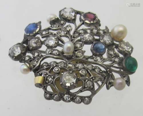 A 19th century giardinetto brooch,