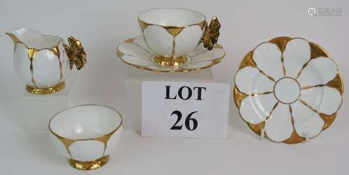 A five piece Aynsley China gilded butterfly tea set c1920s c...