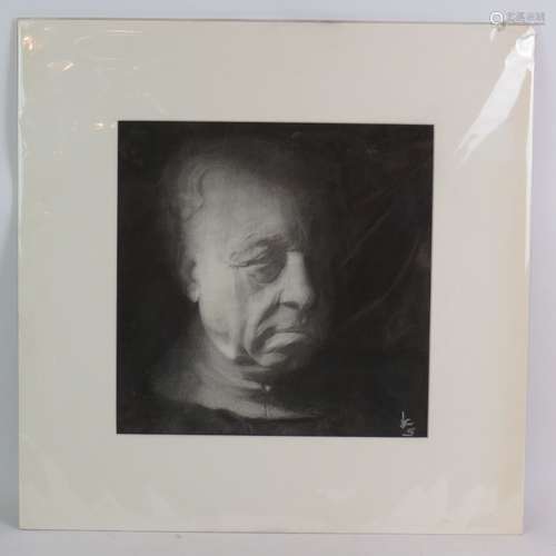 Paul Chernis (20th century) - 'Male Head', charcoal study, s...