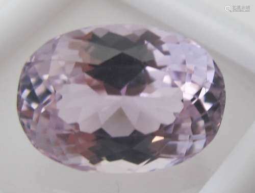 Natural oval kunzite loose gemstone, standard brilliant, 16m...