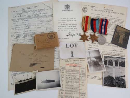 A WW2 British medal group for acting able seaman Frederick G...