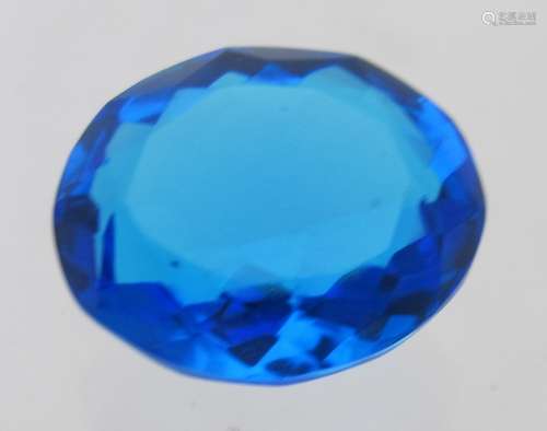 Blue topaz gemstone, 14.4cts, 17mm x 13.5mm x 8.