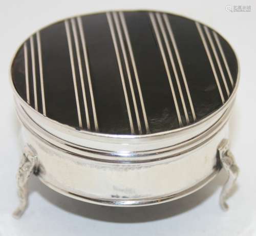 A silver & tortoiseshell trinket box, c 1920's, hallmarks fo...