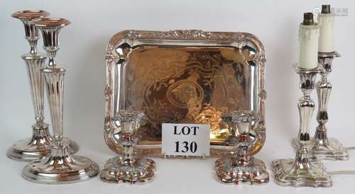 A heavy quality silver plated Christofle serving tray and th...