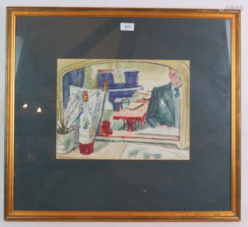 A G Bradbury (1939) - `Interior scene', watercolour, signed ...