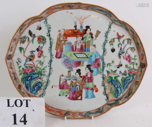 A 19th Century Chinese porcelain Canton famille rose tray de...