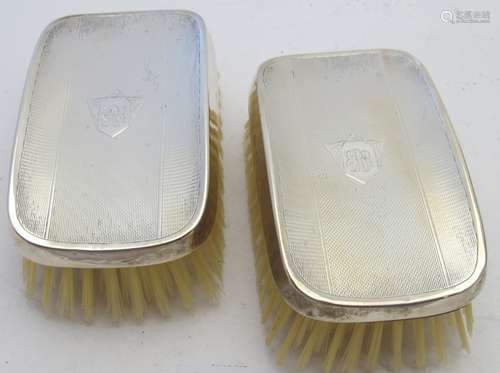 A pair of silver back clothes brushes, Birmingham 1948,