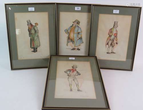 JB (1939/40/41) - A series of 4 watercolours depicting Dicke...