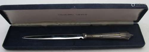 A modern silver handled paper knife, Sheffield 1996, boxed. ...