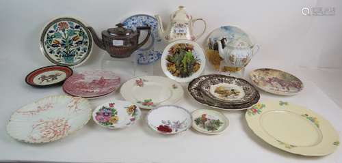 A selection of decorative ceramic plates including Royal Dou...