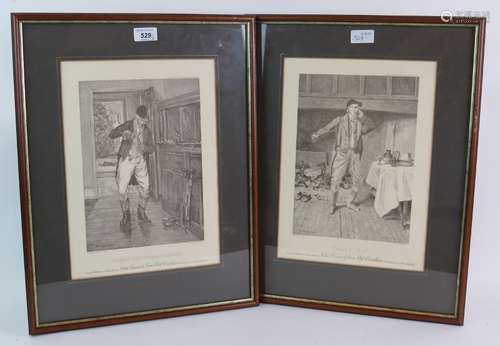 Dewar's Whisky - a pair of 1926 advertising etchings, 28cm x...