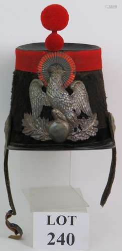 A mid 19th Century French Army parade Shako complete with li...