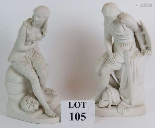 Two 19th Century John Bell Parian Ware figures one with Loze...