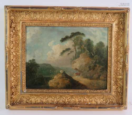 British School (18th Century) - 'Mountainous landscape with ...