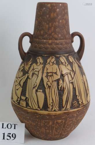 A large 1970's Scheurich Keramix West German pottery vase wi...