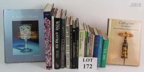 A collection of 18 reference books relating to glass,