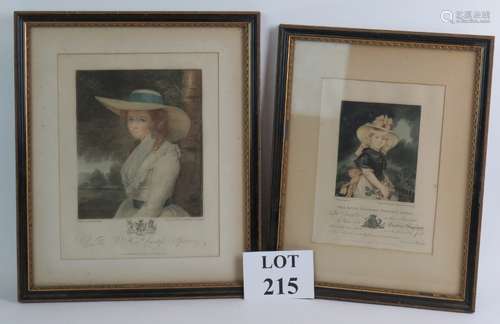 Two framed and glazed George III mezzotints, one Countess Sp...