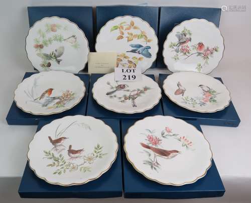 A set of nine limited edition Royal Worcester hand decorated...