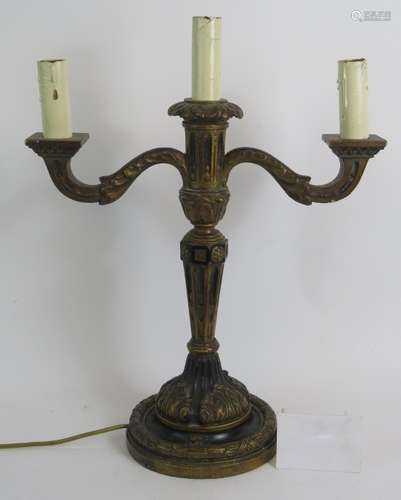 An early 20th Century Gothic style carved wood and gilded ge...