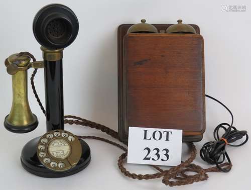 A 1920s GPO steel candlestick telephone model PL29 234 with ...